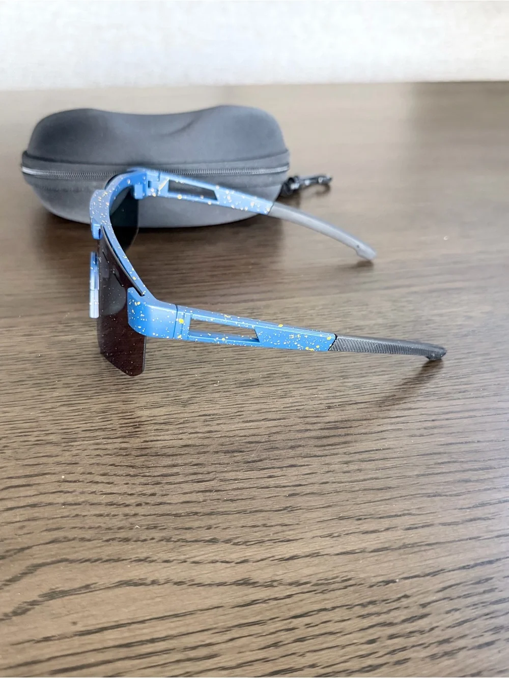 Blue Mirrored Shield Sports Sunglasses